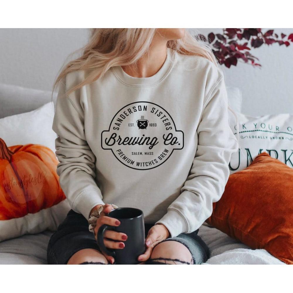 Brewing Sanderson Sisters Hocus Pocus Spooky Season Gift Sweatshirt
